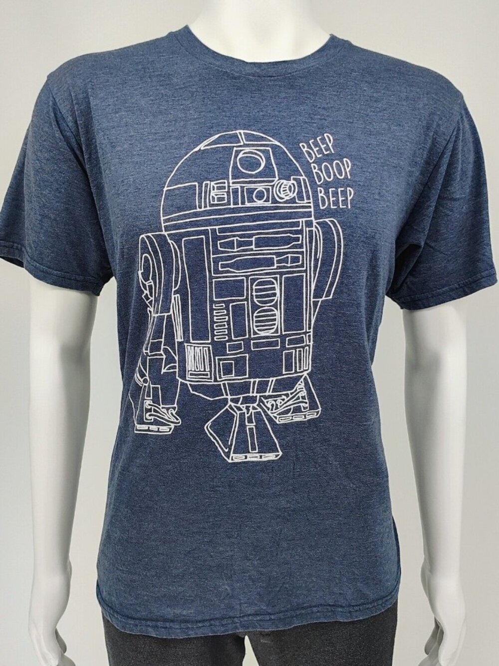 Star Wars R2-D2 "Beep Boop Beep" Line Drawing Graphic T-Shirt (Large)